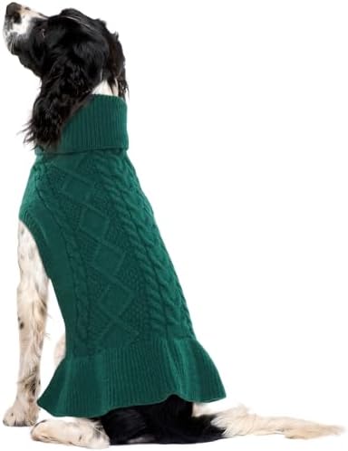 QBLEEV Dog Dress, Medium Puppy Sweaters - Warm, Soft Turtleneck Custom Holiday Sweaters for Dogs, Girls & Boys by QBLEEV