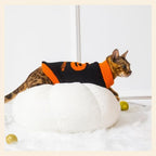 PUMYPOREITY Halloween Cat Sweater for Cats Only, Pumpkin Ghost Knit Sweater - Image 6