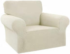 Stretch Chair Sofa Slipcover, Single Couch Cover,Beige | 1-Piece Washable Sofa Cover,Pet Friendly (31"-55") Furniture Protector Soft Jacquard Elastic Bottom for Dogs & Kids