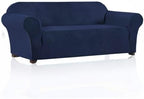 Stretch Sofa Cover Slipcover Couch Covers for 3 Cushion Couch Furniture Protector Sofa Covers with Non Slip Elastic Bottom Dogs Pet Friendly Fitted (Sofa, Navy)