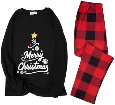 XPUDAC Christmas Matching Dog and Owner Pajamas for Women Sleepwear, Small by XPUDAC