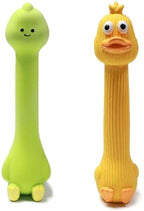 SCHITEC Squeaky Dog Toys, [2 Pack] Squawking Latex Toy with Interactive Squeaker, Squeak Rubber Duck Chicken for Medium Small Dogs by SCHITEC