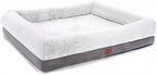 WINDRACING Orthopedic Dog Bed for Large Dogs, Bolster Sides Dogs Sofa Bed with Removable Washable Cover & Non-Skid Bottom, Soft Pet Bed with Egg Foam Dog Couch for Sleeping, 40 x 28 Inch, Gray