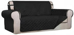 PureFit Reversible Quilted Couch Covers for Dogs Loveseat Sofa Cover 54" | Black/Black, Water Resistant Couch Protector, Washable Pet Couch Cover with Non Slip and Elastic Straps For Kids