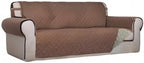 PureFit Reversible Quilted Sofa Cover, Water Resistant Slipcover Furniture Protector, Washable Couch Cover with Non Slip Foam and Elastic Straps for Kids, Pets (X Large, Brown/Beige) | Brown/Beige, Water Resistant Couch Protector, Washable Pet Couch Co...
