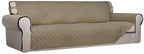 PureFit Reversible Quilted Couch Covers for Dogs Sofa Cover 4 Seater 88" | Beige/Beige, Water Resistant Couch Protector, Washable Pet Couch Cover with Non Slip and Elastic Straps For Kids