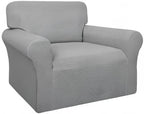 Easy-Going 100% Waterproof Chair Couch Cover, Stretch Jacquard Sofa Cover | Dual Waterproof Sofa Slipcover, Leakproof Furniture Protector for Kids, Pets, Dog and Cat (Chair, Light Gray)