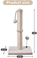 MECOOL Cat Scratching Post Premium Basics Kitten Scratcher Sisal Scratch Posts with Hanging Ball 22in for Kittens or Smaller Cats (22 inches for Kitten, Beige) - Image 4