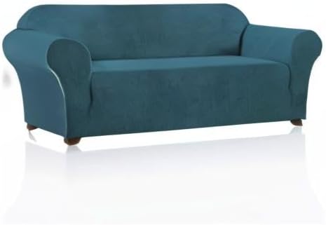 Oversized Stretch Sofa Cover Slipcover 1-Piece, Spandex Jacquard Fabric Universal Couch Cover for 3 Cushion, Washable Non Slip Sofa Cover, Pet Friendly (XL Sofa 101"-110", Deep Teal)