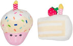 Pearhead Happy Birthday Cake Cat Toy Set, Stuffed Birthday Cake and Cupcake Cat Toys with Catnip and Squeakers, Interactive Fun Kitten Toys, Pet Owner Pet Birthday Gift, Ideal for Cat Lovers, Set of 2 by Pearhead