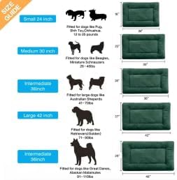 Dog Beds Crate Pad for Medium Dogs Fit Metal,Ultra Soft, Washable & Anti-Slip Kennel Pad for Dogs Cozy Sleeping Mat,Green 30inch