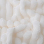 Cream White Fleece Throw Blanket 108”×90” for Couch Sofa Livingroom - Image 4