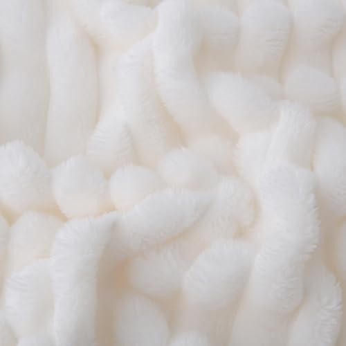 White Fleece Throw Blanket 50”×70” for Couch Sofa Livingroom - Image 6