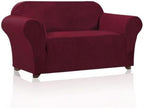 Stretch Loveseat Sofa Cover Slipcover Couch Cover for 2 Cushion Sofa Washable Sofa Cover for Pets Friendly Furniture Protector Covers with Non Slip Bottom(Loveseat, Burgundy Red)