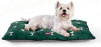 Berkshire Peanuts® Square Dog Bed, Suedemink Fleece Pet Mat with Waterproof & Non-Slip Bottom, Soft Plush Dog Mat for Crate, Couch, or Floor, Machine Washable(Snoopy Sitting Dot Green, Large) by BerkshireHomeCompany