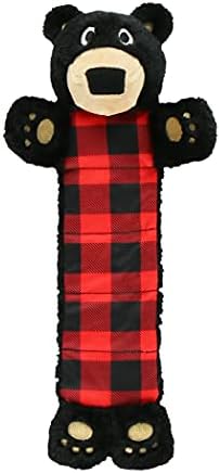 Lazy One Bear Squeaky Dog Toy, Soft Crinkle Toy for Dogs, Durable Fabric by LazyOne