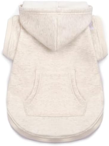 Koneseve Dog Hoodie Fleece, Cat Sweater Warm with Pocket - Soft Clothes for Daily Wear, Basic Hooded Sweatshirts, Winter Coat Clothing, Comfort Tee Shirt Fit for All Breeds Pet - Beige - 4XL by Koneseve