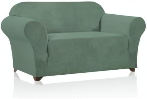 Stretch Loveseat Sofa Cover Slipcover Couch Cover for 2 Cushion Sofa Washable Sofa Cover for Pets Friendly Furniture Protector Covers with Non Slip Bottom(Loveseat, Loden Frost)