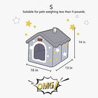 Dog House Indoor, Foldable Soft Kennel Bed Warm Cat Nest Puppy Cave with Cushion for Small Medium Large Dogs Cats (S-Within 9 lbs)
