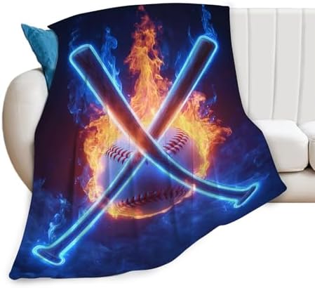 Baseball Blanket for Girls Women Boys Men Adults Kids Soft Cozy Fleece Sports Throw Blankets Gifts Warm Flannel Plush Lightweight Decor for Couch Bed Sofa 80"X60" - Image 2