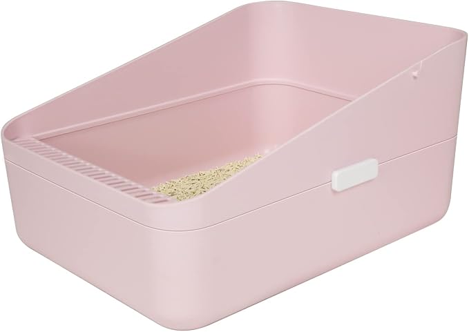 Sfozstra High Sided Cat Litter Box: Open Top Anti Tracking Design | Easy Cleaning / Comfortable Entry / For Cats Under 13 lbs / Apartment Friendly / Everyday Litter Care