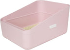 Sfozstra High Sided Cat Litter Box: Open Top Anti Tracking Design | Easy Cleaning / Comfortable Entry / For Cats Under 13 lbs / Apartment Friendly / Everyday Litter Care