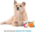 BARK AIR Head RIP N Reveal Squeaky Plush Dog Toy, Orange, X-Small/Small - Image 5