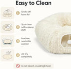 Supet Christmas Cat Tunnel Bed, Plush Tree Skirt with Cushion & Hanging Toy - Image 7