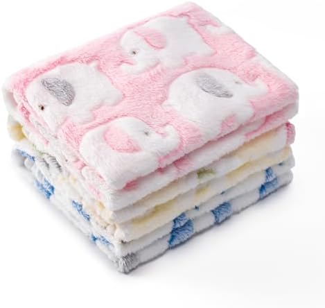 1 Pack 3 Blankets for Dog Puppy Cat (Small 23x16'', Pink, Yellow, Blue) by CADONO