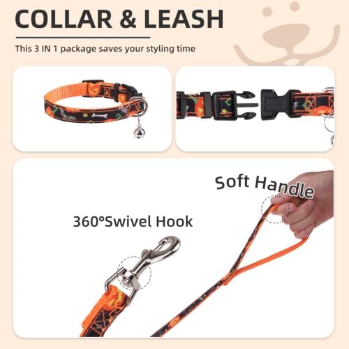 PUPTECK Halloween Dog Harness, Collar and Leash Set No Pull for Small Sized - Image 4