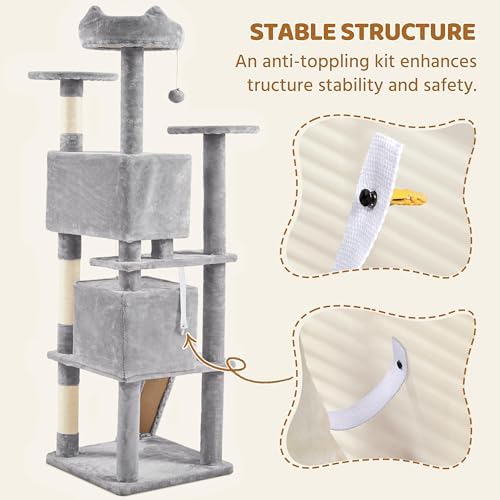 Yaheetech 70in Multi-Level Sturdy Cat Tree, Condo, Sisal Scratching Posts - Image 5