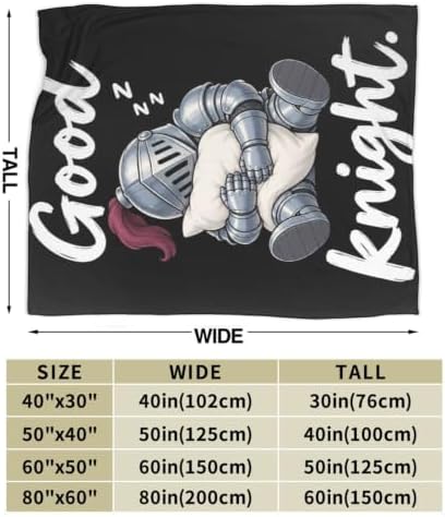 Sleepy Knight Blanket Throw Gift for Girls Women 60"X50" - Image 7