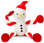 Senneny Christmas Dog Toys, Squeaky Snowman Plush with Ropes for Tug of War, Durable Interactive Chew Toys for Puppy Small Medium Large Dogs by Senneny