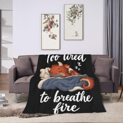Sleepy Dragon Blanket Throw Gift for Girls Women 60"X50" - Image 3