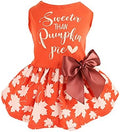Fitwarm Thanksgiving Sweeter Than Pumpkin Pie Dog Dress 100% Cotton Puppy Costumes Pet Clothes Holiday Girl One-Piece Doggy Outfits Tank Top Vest Dresses Cat Apparel Orange XXS by Fitwarm