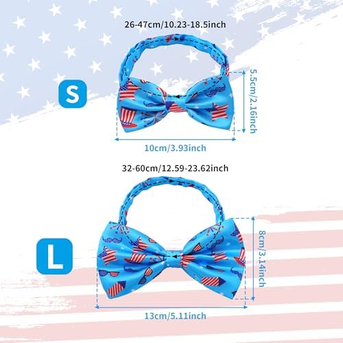 4th of July Dog Bow Ties Bulk for Large Dogs 30 Pack 5.1"*3.1" L - Image 2