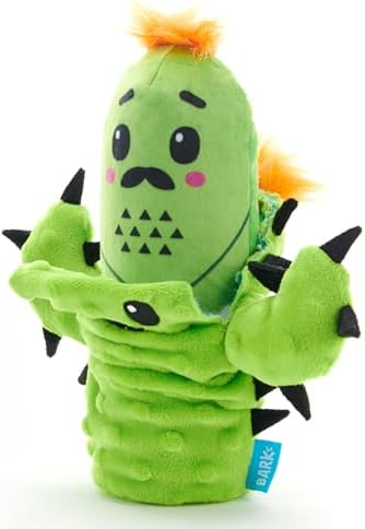 BarkBox 2 in 1 Interactive Plush Dog Toy - Rip and Reveal Toy for Dogs and Puppies - Stimulating Squeaky Pet Toys | Prickly Pete (Small) by BARK