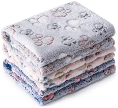 1 Pack 3 Blankets for Dog Puppy Cat (Small 23x16'', Beige, Grey, Navy) by CADONO