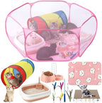 13 Pcs Kitten Starter Kit with Playpen Litter Box Feeder, Pink by Unknown