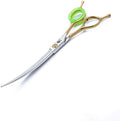 Dream Reach Dog Grooming Scissors - 7 In Japanese 440C Barber Shears | 440C Steel, Two-Way Bent Curved Blade, Twin Tail Handle, for Dog & Cat, Pet