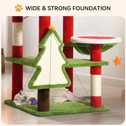 DWVO 54in Christmas Cat Tree Tower - Image 5