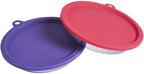 Messy Cats 4 Piece Set, 2 Stainless Bowls and 2 Lids, 1.75 Cup | Cat Feeding Set With Two Stainless Saucer Bowls And Two Airtight Silicone Lids For Meal Prep And Storage