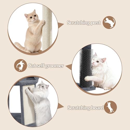 Small Cat Tree with Cat Scratching Post, 18.9 in Tower Dark Gray - Image 4
