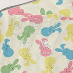 Colorful Easter Rabbit Throw Blanket, Pink Blue Green Yellow Bunny Blanket, Warm Soft Small Spring Lightweight Flannel Blankets for Couch Sofa Bed Living Room 40"x30" - Image 3