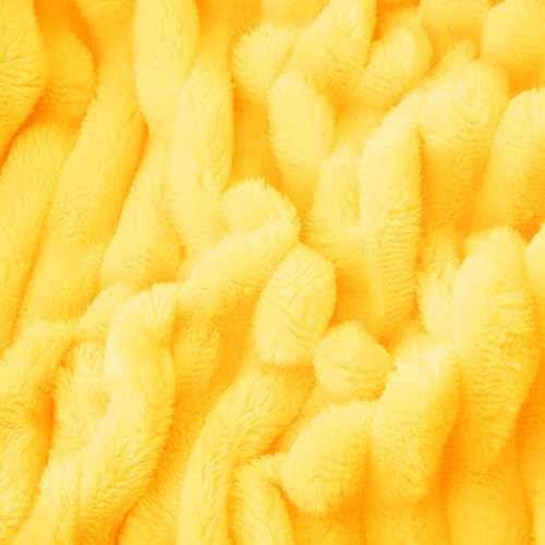 Bright Yellow Fleece Throw Blanket 60”×80” for Couch Sofa Livingroom - Image 5