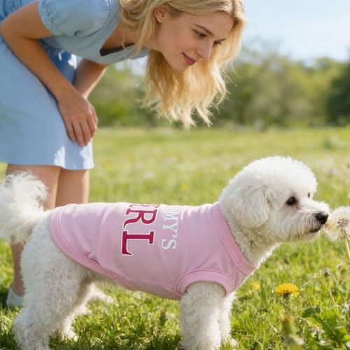 BINGPET Mommy's Girl Dog Shirt, Mamas Girl Puppy T-Shirt, Soft Cotton Vest - Image 6
