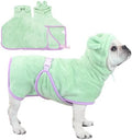 Pet Bathrobe for Dog Cat Absorbently Quick Drying Coat Cute Dogs Bath Towel Hooded Robe Adjustable Collar & Belly Strap for Pool Beach (Green, Small) by Foryourbabyandpet