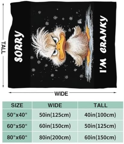 Funny Duck Blanket Cute Duck Throw Stuff Gifts for Kids 60"x50" - Image 2