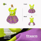 Fitwarm Monster Ruffle Dog Dress, Spooky Halloween Costumes for Small Girl Dogs, Funny Pet Outfit, Green, Purple, XXS - Image 6