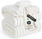 Bedsure Soft Cozy Full Size Fleece Blankets for Bed Off White 84"x90" by BEDSURE